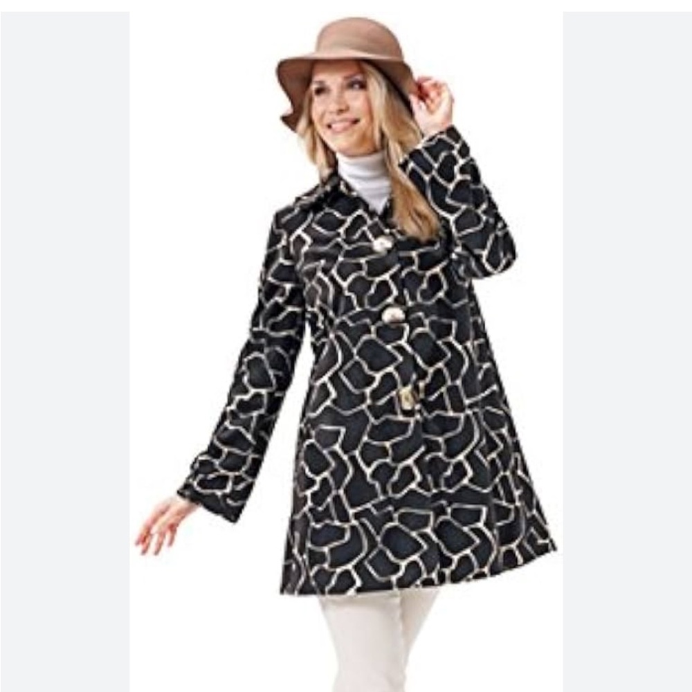 Eden Court Chic Brown and Tan Patterned Trench Coat